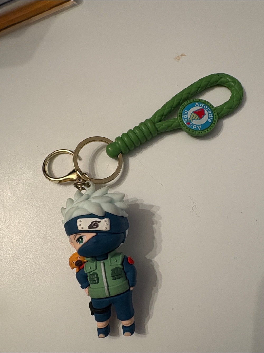 Green Kakashi Keychain Figure -  slightly broken keychain